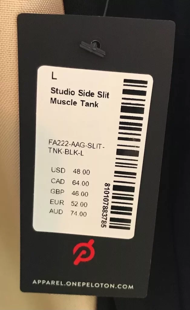 Peloton Studio Side Slit Muscle Tank Top Black Sz L NEW - Image 3