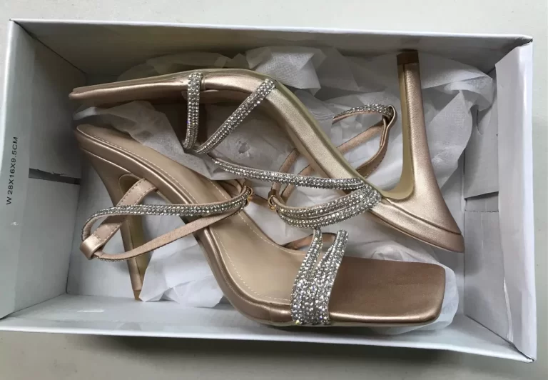 Pink Metalic Heels Sandals