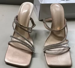 Pink Metalic Heels Sandals