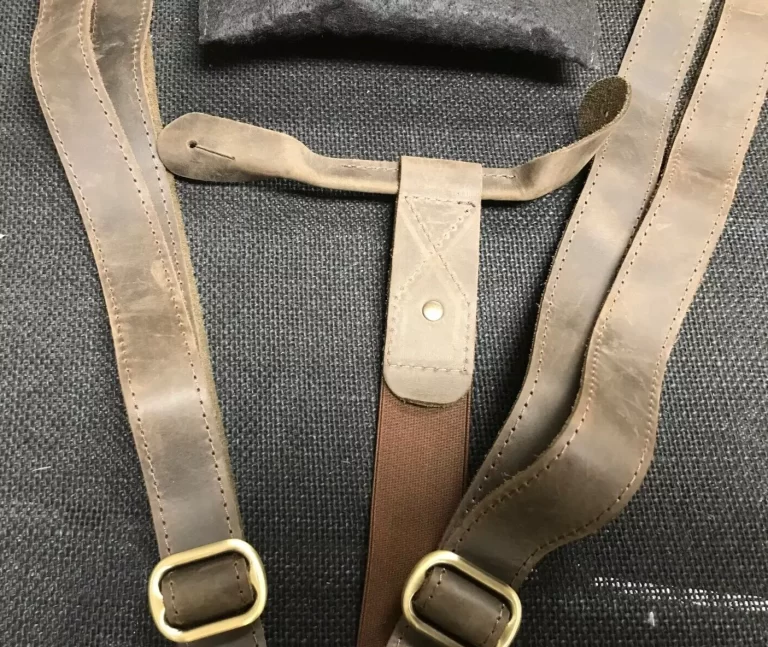Pohvalin Leather Suspenders Button Type Brown NEW - Image 8