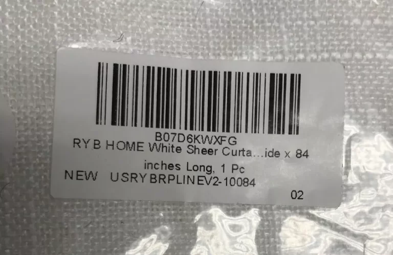 RYB Home White Sheer Curtain 84"x100" NEW - Image 3