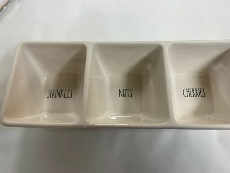 Rae Dunn White Ceramic-Compartment Dip Tray