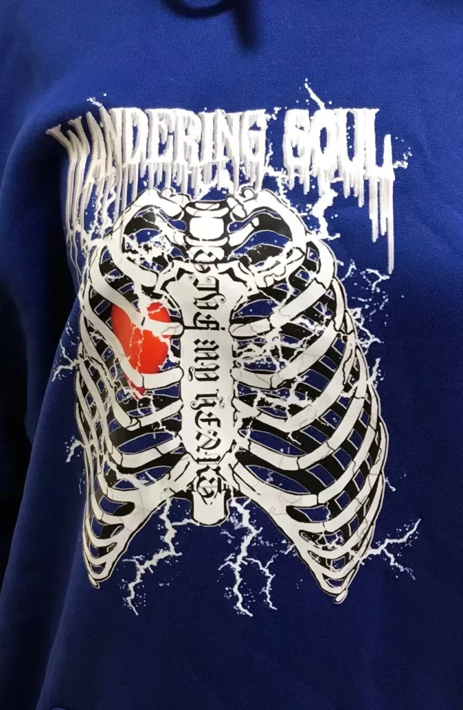 Romwe Aesthetic on Lock Royal Blue Hoodie Sz S 36 Wandering Soul NEW - Image 4