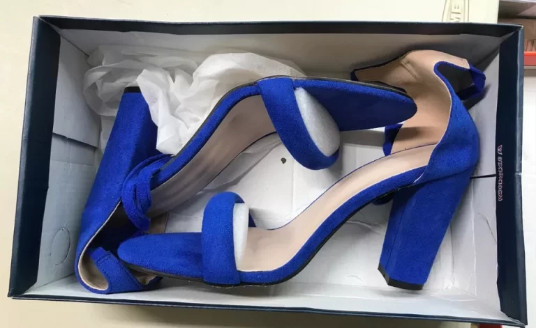 Royal Blue Clunky High Heel Slippers Open Toe Sz 9.5 NEW - Image 11