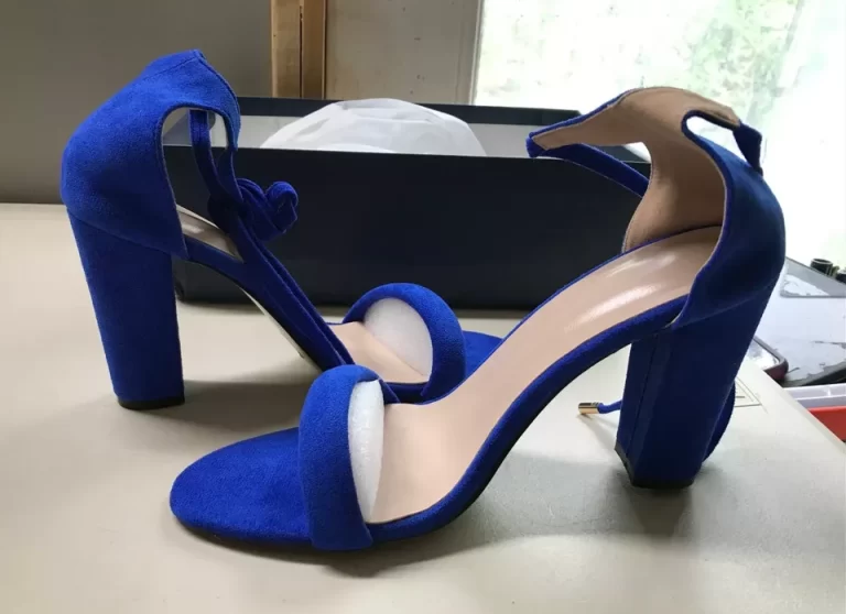 Royal Blue Clunky High Heel Slippers Open Toe Sz 9.5 NEW - Image 10