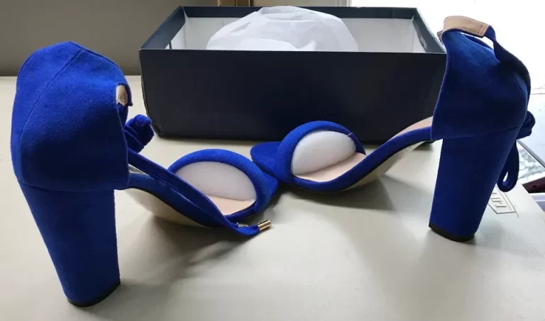 Royal Blue Clunky High Heel Slippers Open Toe Sz 9.5 NEW - Image 9