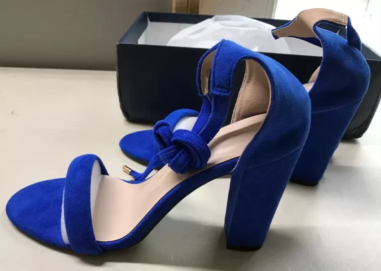Royal Blue Clunky High Heel Slippers Open Toe Sz 9.5 NEW - Image 8