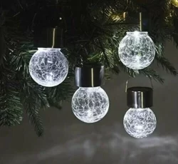 Solar Crackle Glass Hanging Lights