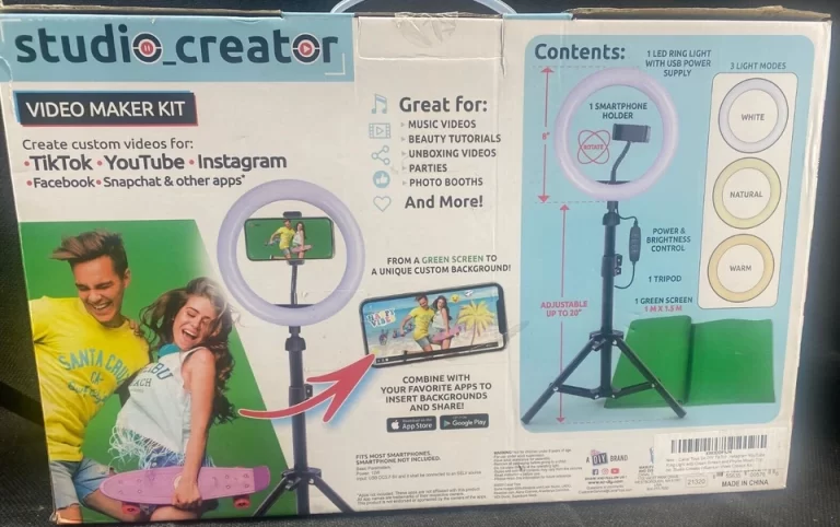Studio Creator Video Maker Kit 8" LED Ring Light Tripod Smartphone Holder NEW - Image 3