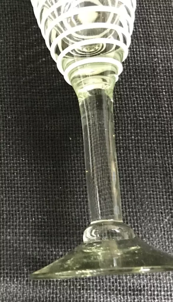 Tall Hand Blown Glass Martini Stem Vase White & Clear NEW - Image 3