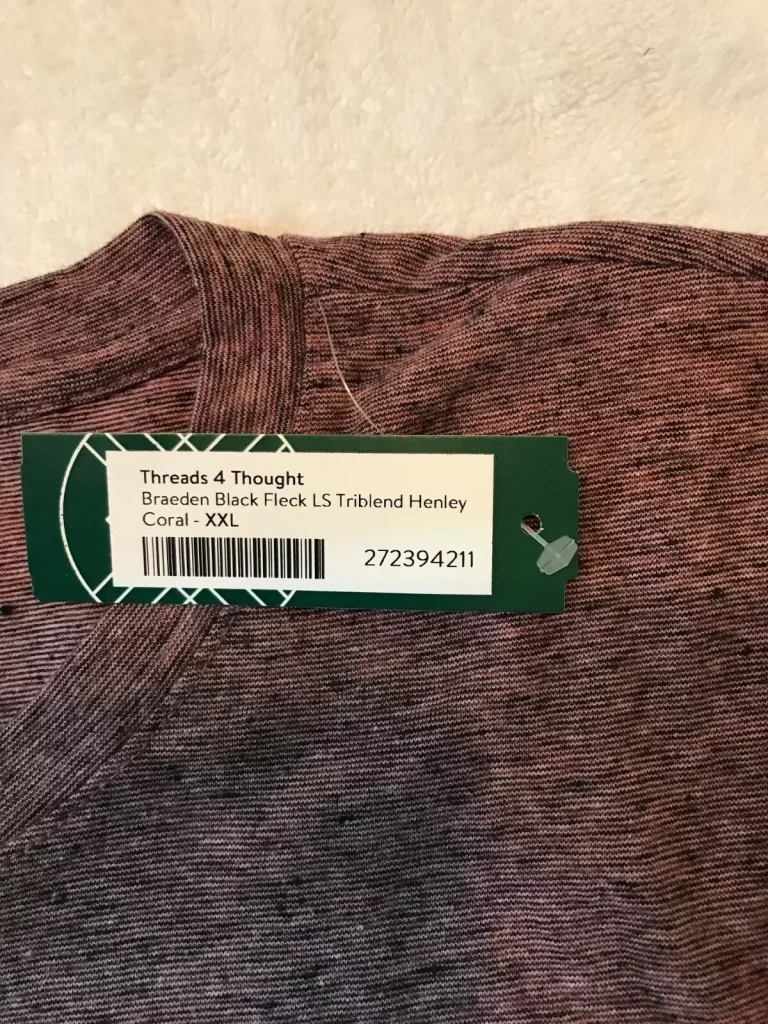Threads 4 Thought Braeden Black Fleck LS Triblend Coral Henley Shirt Sz XXL NEW - Image 4