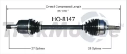 TrakMotive HO-8147 New CV Axle Shaft