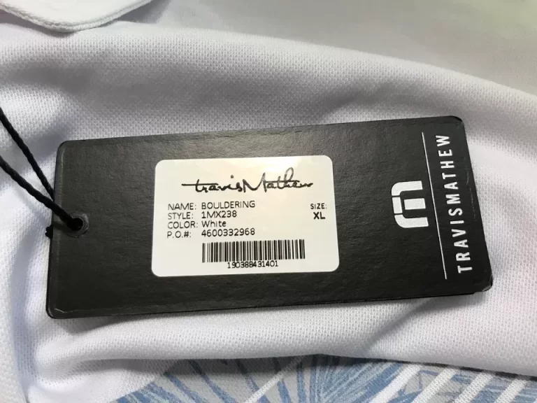 Travis Mathew Boulding Polo Shirt White With Blue Stripes Sz XL NEW - Image 3