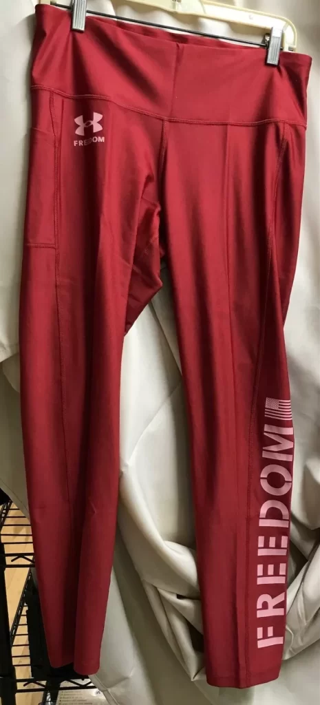 Under Armour Womens Hi-Rise Compression Leggings Red/Pink Clay Sz XL NEW - Image 13