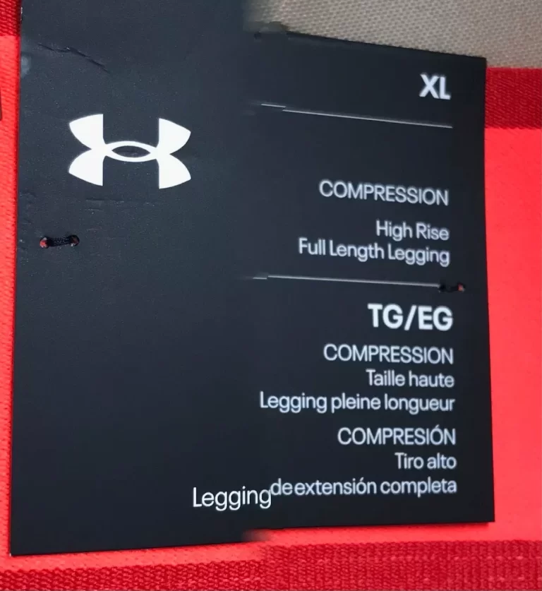 Under Armour Womens Hi-Rise Compression Full Length Leggings Orange Sz XL NEW - Image 5