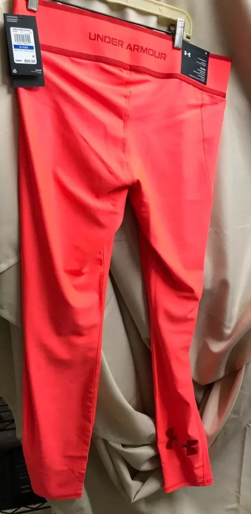 Under Armour Womens Hi-Rise Compression Leggings Red/Pink Clay Sz XL NEW - Image 7