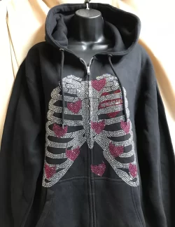 Versailles Black Hooded Sweat Jacket