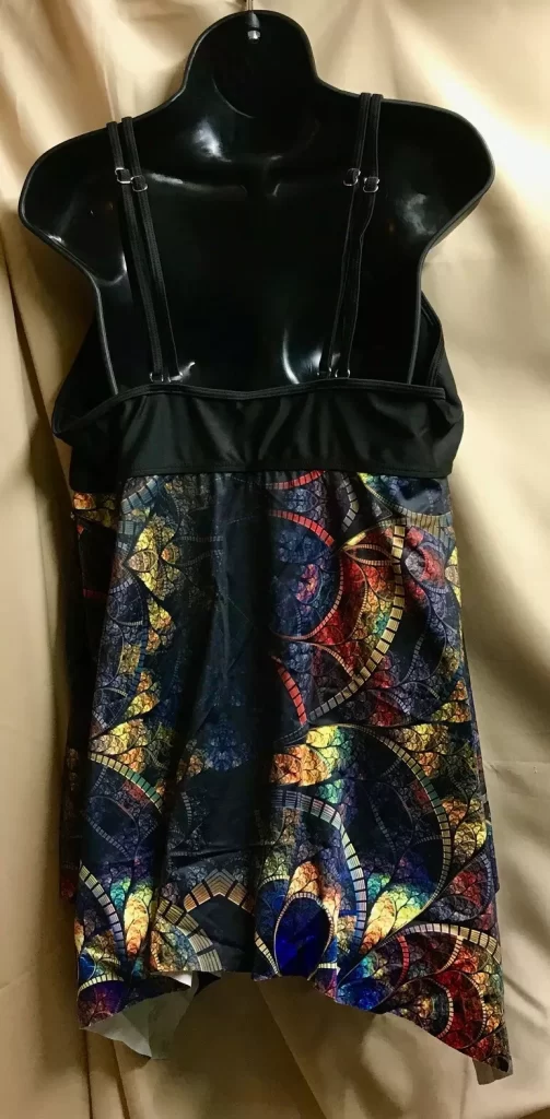 Women's 2 Piece Swim Suit Plus Size XXL BlackTop with Print and Black Bottom NEW - Image 3
