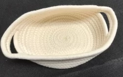 Woven Basket Small Off-White Cloth