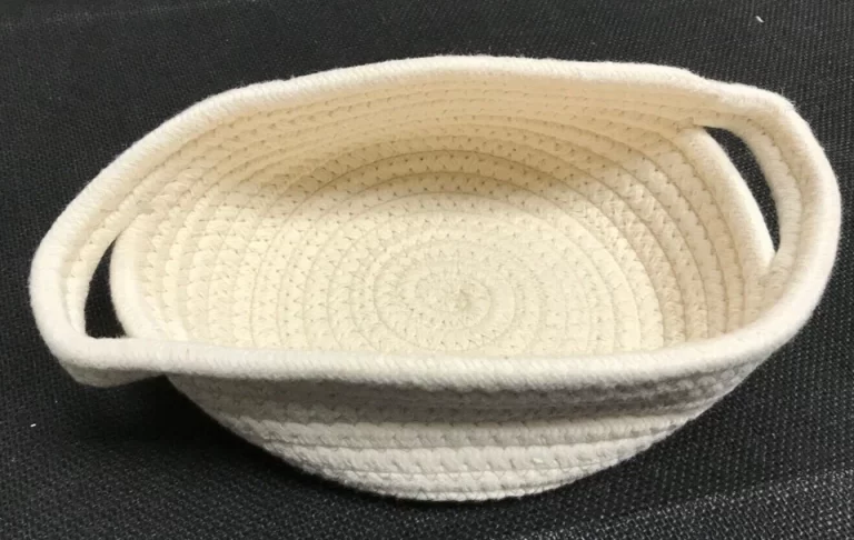 Woven Basket Small Off-White Cloth NEW - Image 3