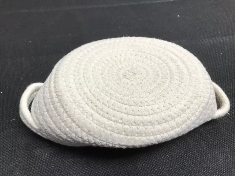 Woven Basket Small Off-White Cloth NEW - Image 4