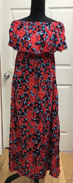 Yidarton Red Floral Dress Sz 8 NEW