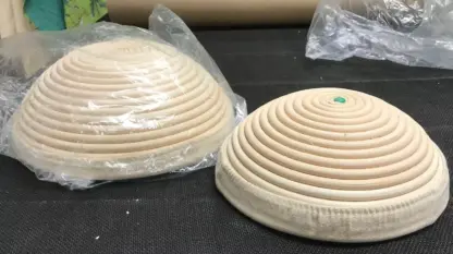 Bread Proofing Basket with Liner Natural Cane Set of 2 8.25" x 3" & 1-" x 4" NEW - Image 6