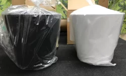 LaDoVita White and Black Plastic Planters