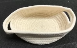 Woven Basket Small Off-White Cloth