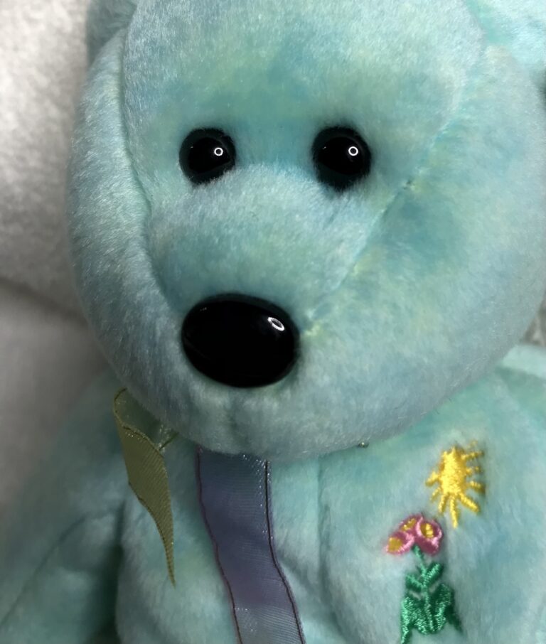 Ty Beanie Baby Ariel (2000 In Memory Bear) Tags Intact Roses Embroidery Estate - Image 8