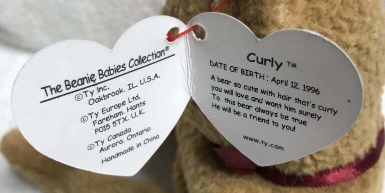 Ty Beanie Baby Curly the Bear – DOB 4/12/1996 – Retired – Tags Intact – Estate Collection - Image 9