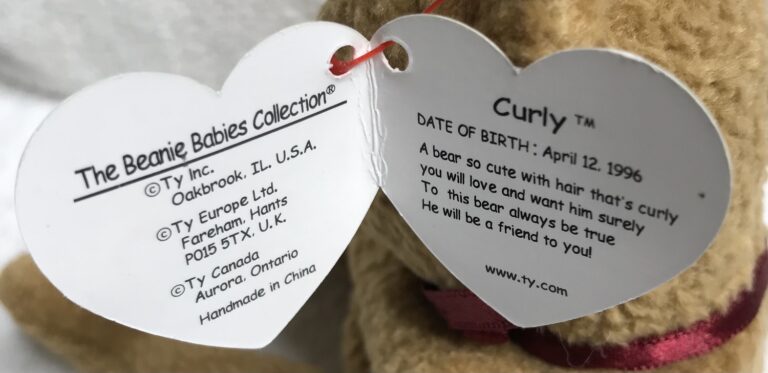 Ty Beanie Baby Curly the Bear – DOB 4/12/1996 – Retired – Tags Intact – Estate Collection - Image 8
