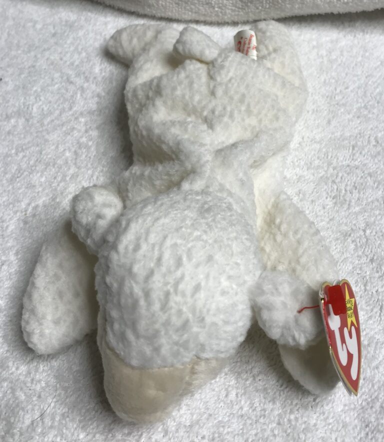 Ty Beanie Baby – Fleece the Lamb – 1996 – White with Pink Nose – Tags Intact – Estate Collection - Image 3