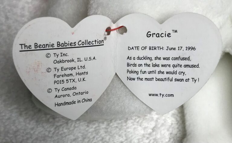 Ty Beanie Baby – Gracie the Swan – 1996 – Tags Intact – Estate Collection - Image 7