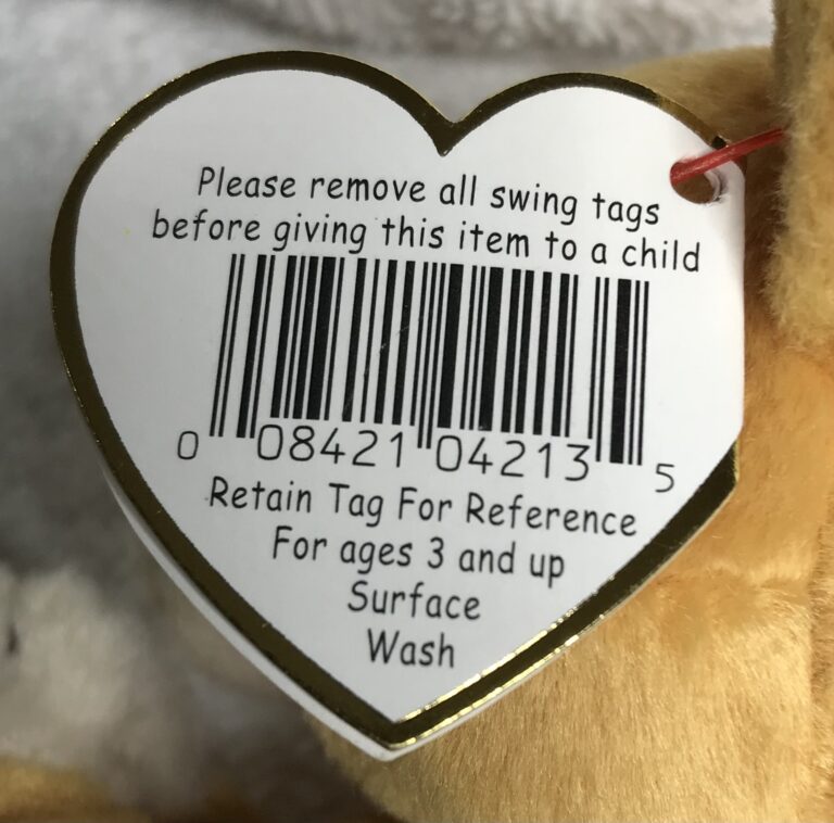 Ty Beanie Baby – Hope the Praying Bear – Yellow Gold – Tags Intact – Display Case – Estate Collection - Image 12