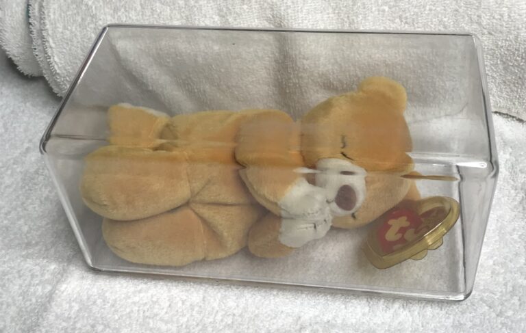 Ty Beanie Baby – Hope the Praying Bear – Yellow Gold – Tags Intact – Display Case – Estate Collection - Image 3