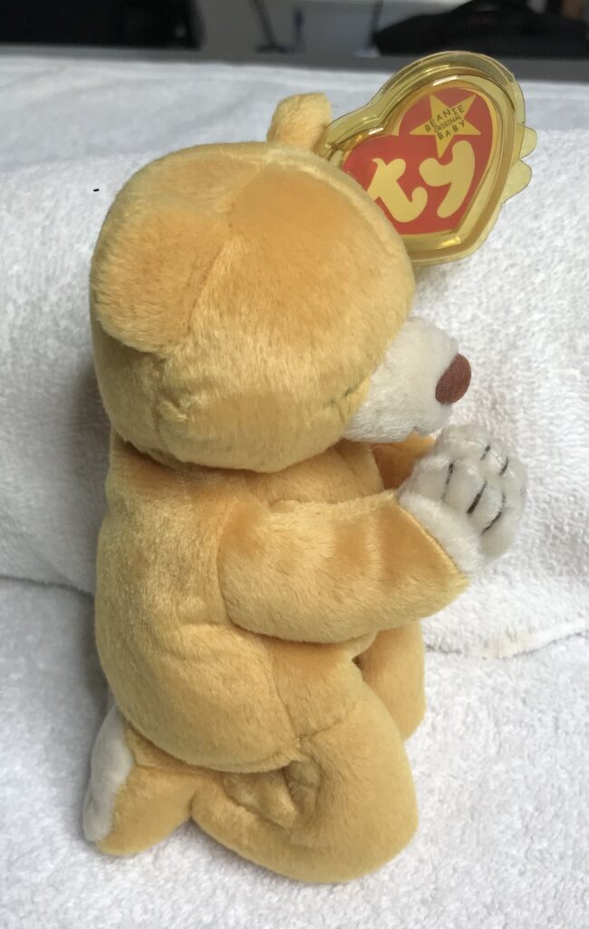 Ty Beanie Baby – Hope the Praying Bear – Yellow Gold – Tags Intact – Display Case – Estate Collection - Image 5