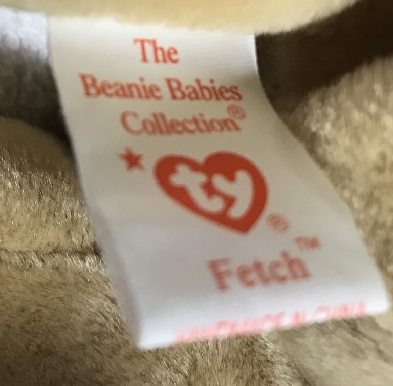 Ty Beanie Baby Fetch the Dog – DOB 2/4/1997 – Retired – Plastic Nose Tags Intact - Image 7