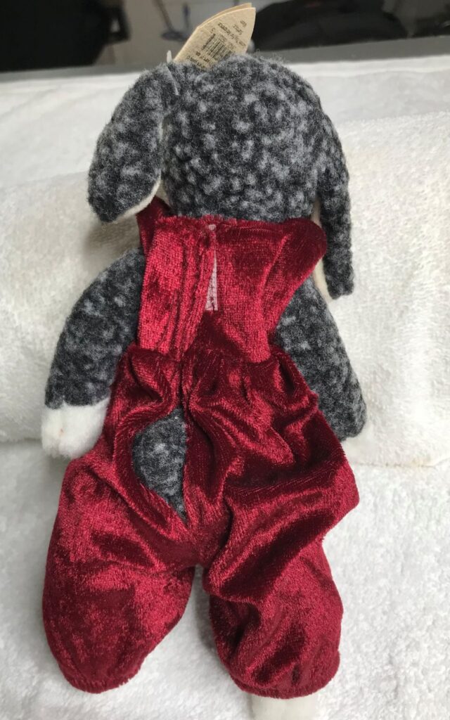 Ty Attic Treasures – Lilly the Lamb – Burgundy Jumpsuit – Tags Intact - Image 5