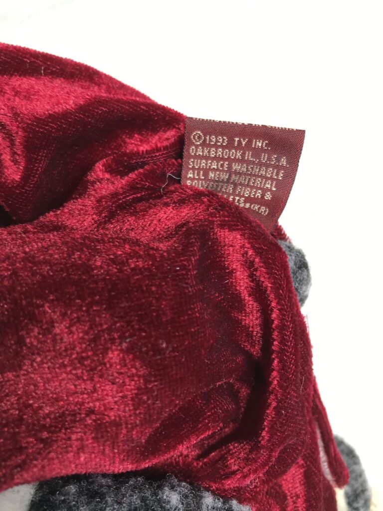 Ty Attic Treasures – Lilly the Lamb – Burgundy Jumpsuit – Tags Intact - Image 8