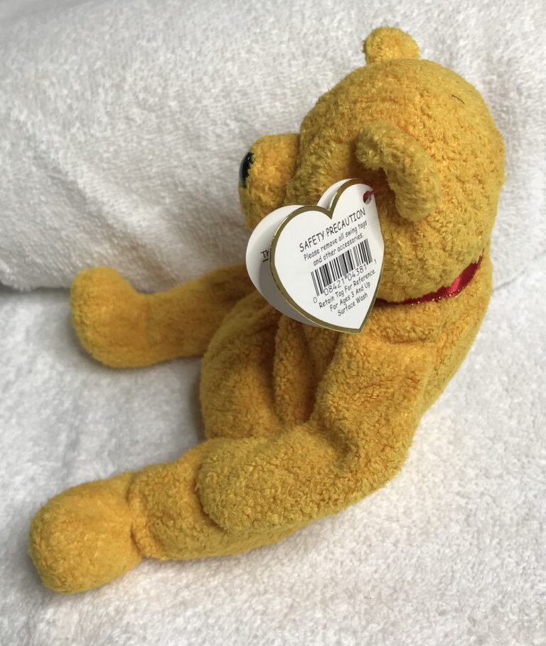 Ty Beanie Baby – Poopsie the Bear – Yellow Gold – March 31, 2001 – Tags Intact – Display Case – Estate Collection - Image 6