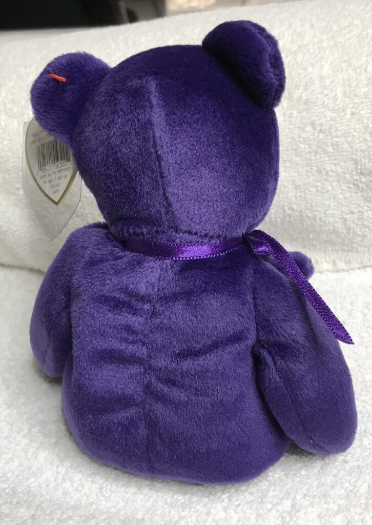 Ty Beanie Baby – Princess the Bear (Diana Memorial) – Dark Purple – Tags Intact – In Display Case – From Estate Collection - Image 8