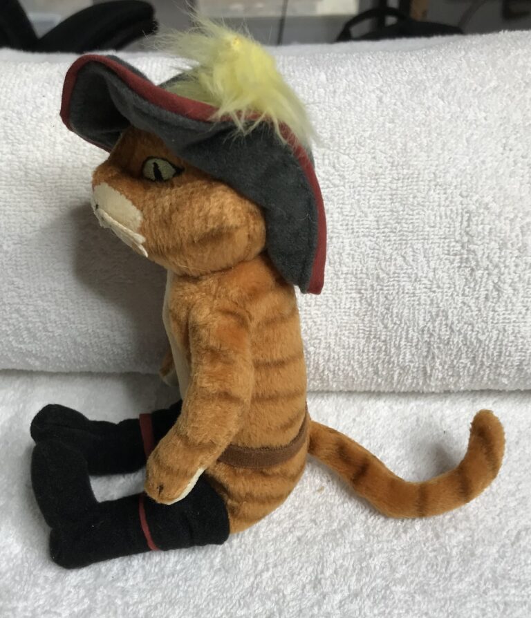 Ty Beanie Baby – Puss 'n Boots (No Hang Tag) – Orange Tabby in Costume – Used – Estate Collection - Image 4