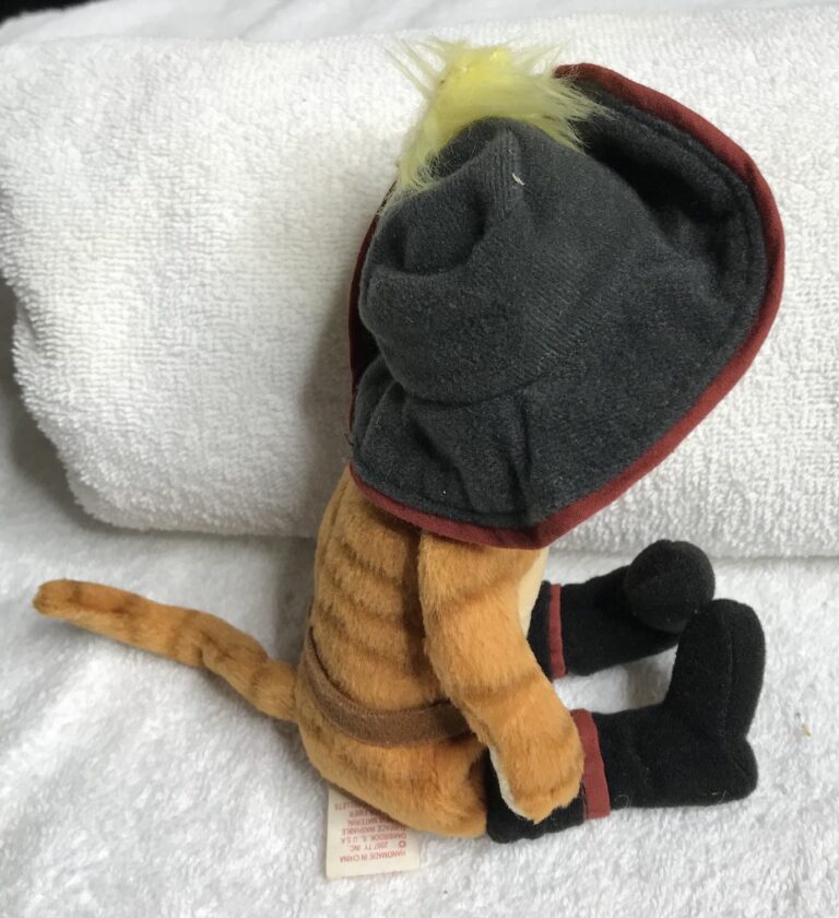 Ty Beanie Baby – Puss 'n Boots (No Hang Tag) – Orange Tabby in Costume – Used – Estate Collection