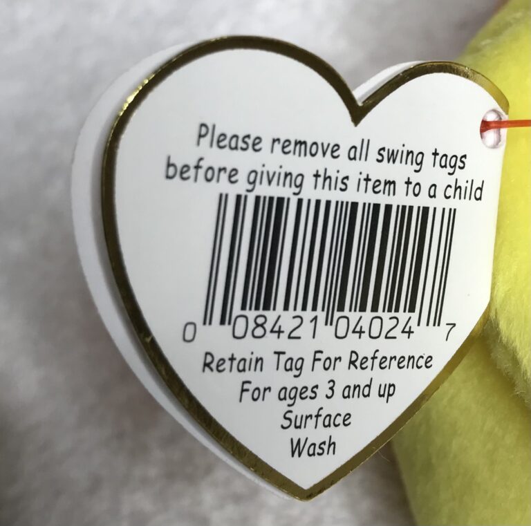 Ty Beanie Baby Quackers the Duck – DOB 4/19/1994 – Retired – Tags Intact – Estate Collection - Image 4