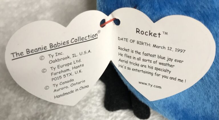 Ty Beanie Baby "Rocket" Blue Jay Bird – DOB 3/12/1997 – Tags Intact – Rare Vintage from Estate Collection - Image 8