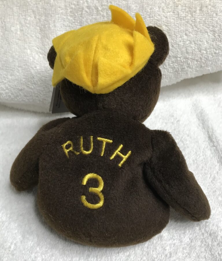 Salvino’s Bamm Beano’s Babe Ruth #3 Bear – 1998 – Gold Embroidery – Tags Intact – Estate - Image 13