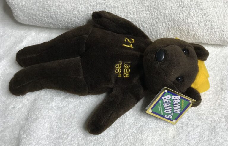 Salvino's Bamm Beano's Sammy Sosa #21 Bear – 1998 MLB Collectible – Dark Brown with Yellow Hat – Estate Collection - Image 10