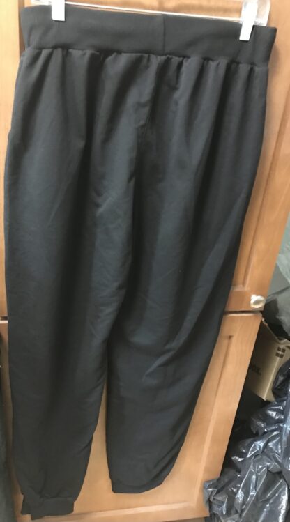 Black Sweatpants with White Leg Bone Graphics Sz L Unbranded Pockets Cuffs - Image 4
