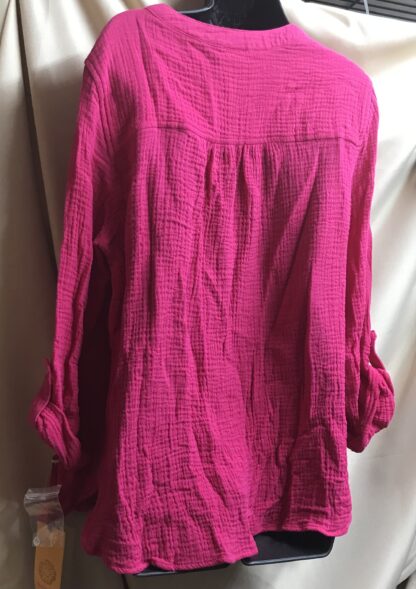 Ruby Rd. Fuchsia Blouse Size M 100% Cotton Style 48440 K6 Must Haves I NEW - Image 3